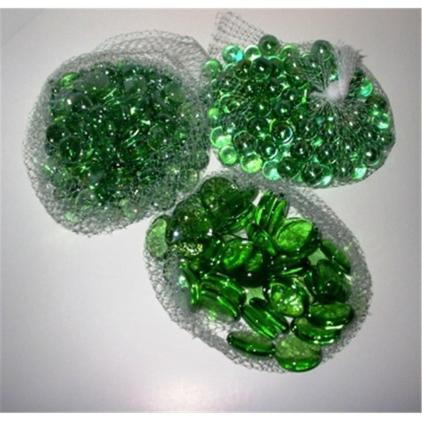 Claustro 0.5-0.75 in. 2 lbs Small Glass Gem, Green CL2626653